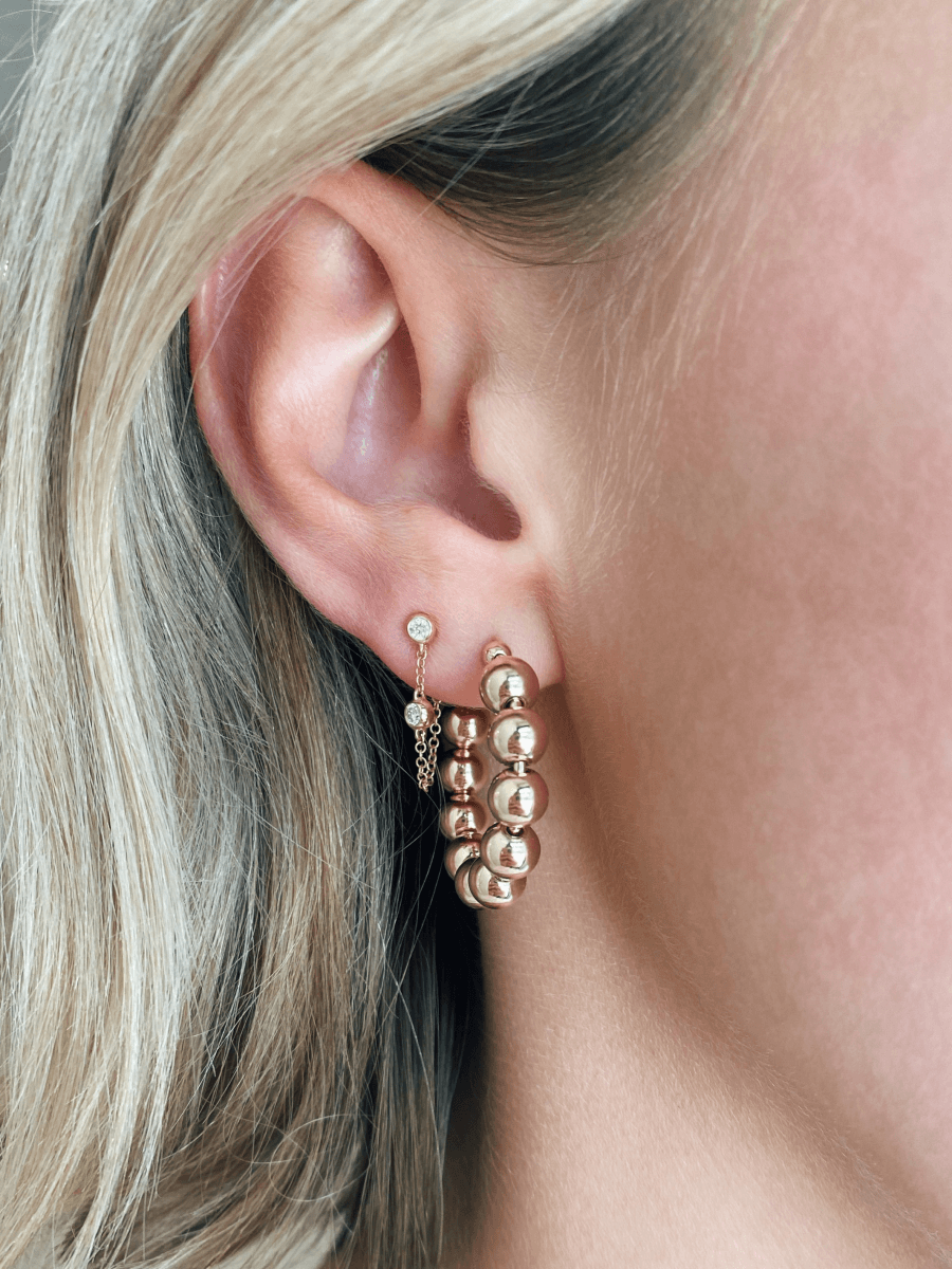 Alexa Diamond Chain Earring 14K - LeMel