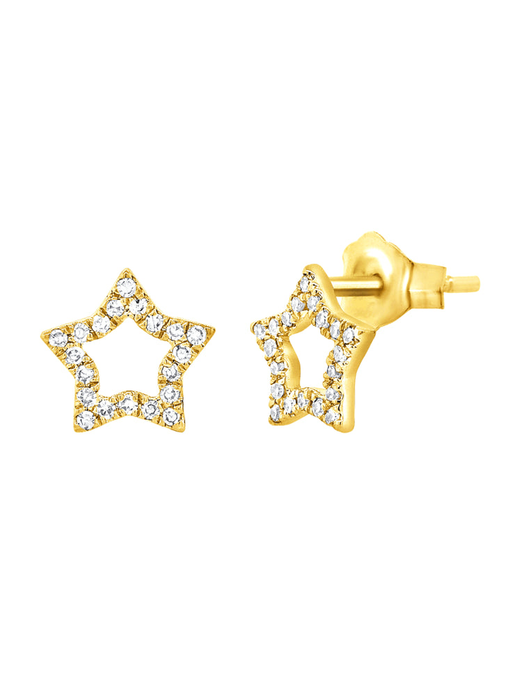 Allie Pave Star Stud Earring 14K
