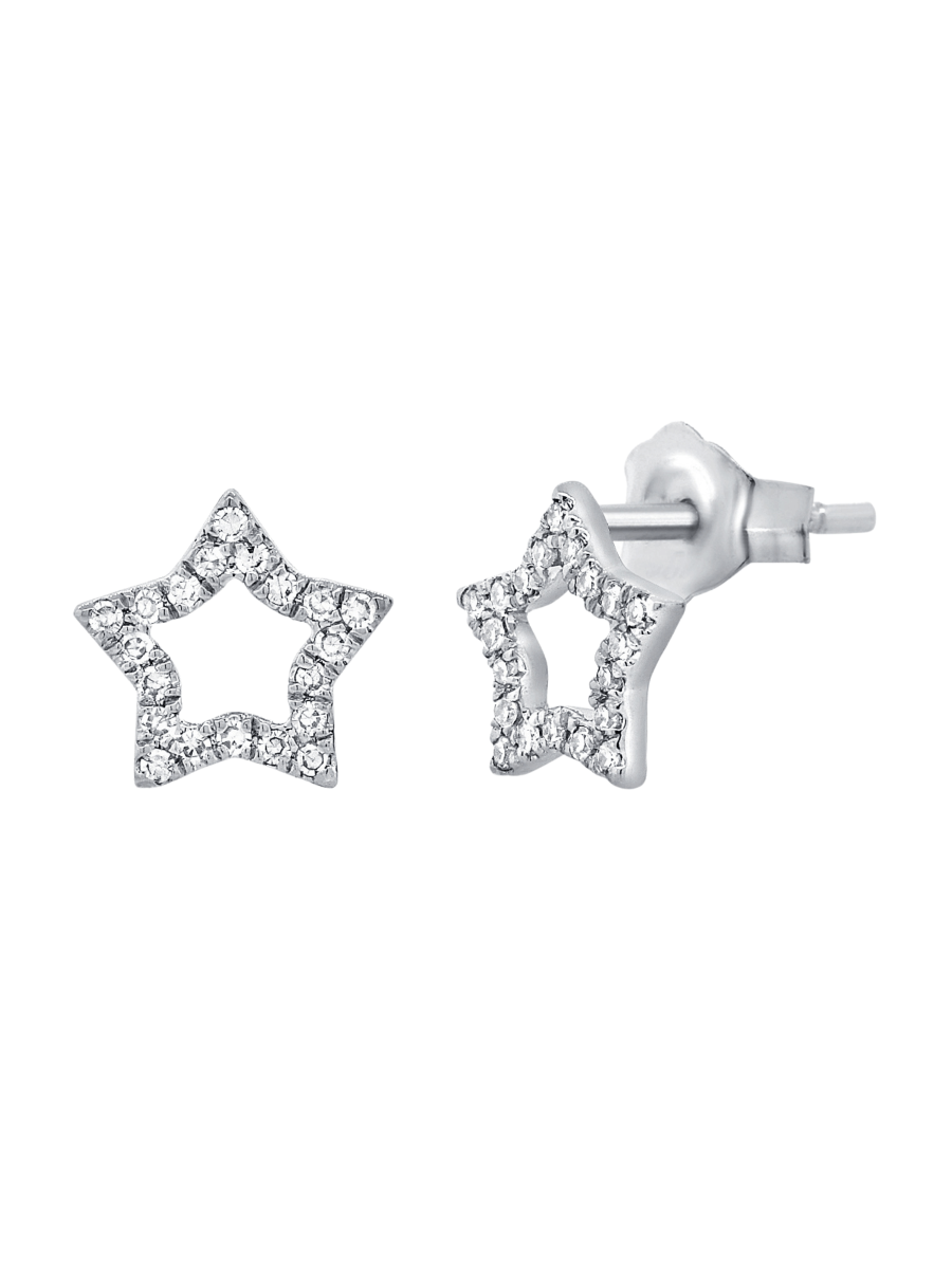 Allie Pave Star Stud Earring 14K - LeMel
