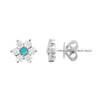Amy Turquoise Flower Stud Earrings 14K - LeMel