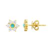 Amy Turquoise Flower Stud Earrings 14K - LeMel