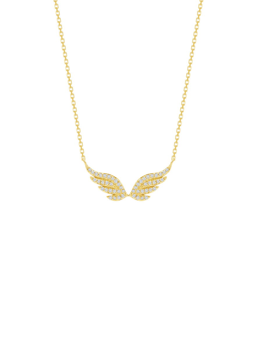 Angel Wing Diamond Necklace 14K | LeMel – LeMel
