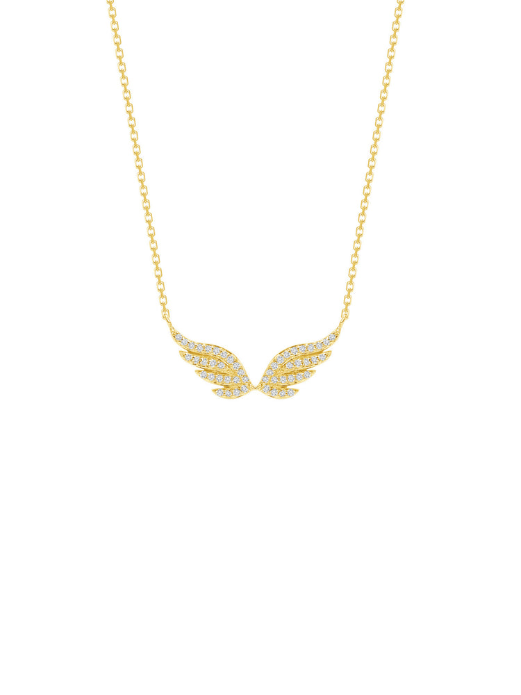 Angel Wing Diamond Necklace 14K