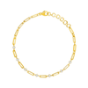 Ava Diamond and Paperclip Chain Bracelet 14K - LeMel