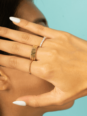Beaded Band Ring 14K