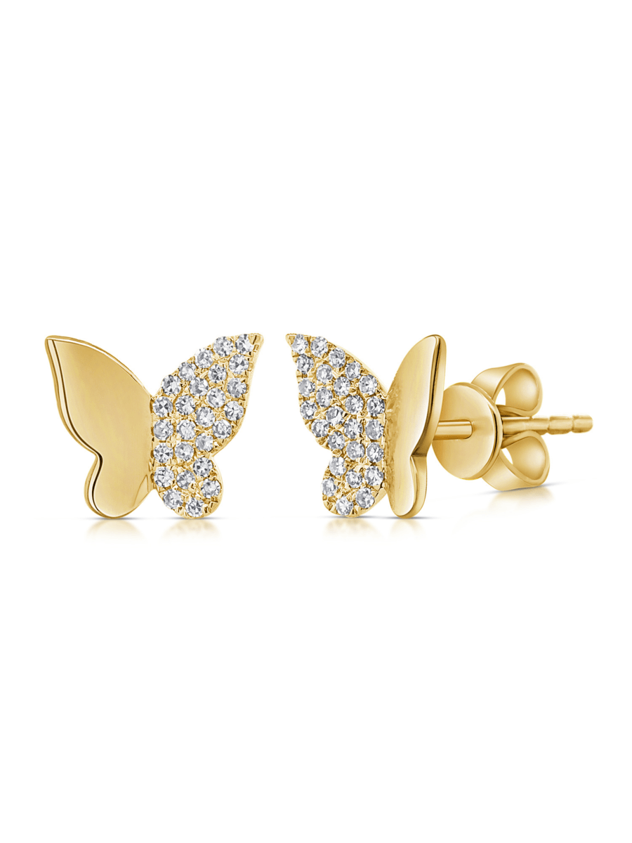 Bella Butterfly Stud Earrings 14K - LeMel