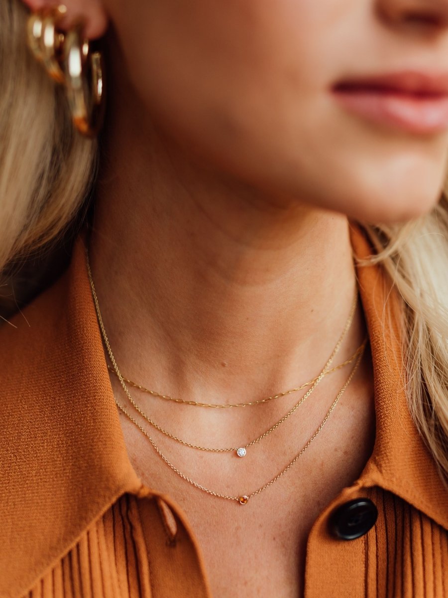 Birthstone Bezel Necklace - Customized for you - LeMel