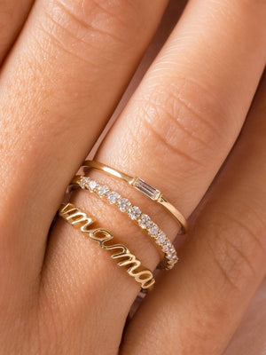 Bitsy Baguette Stack Ring 14K