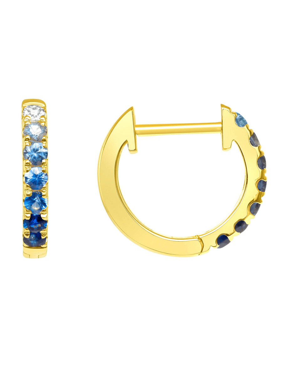 Blue Ombre Huggie 14K - LeMel