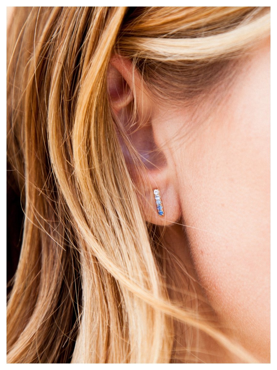 Blue Ombre Stud Earring 14K - LeMel