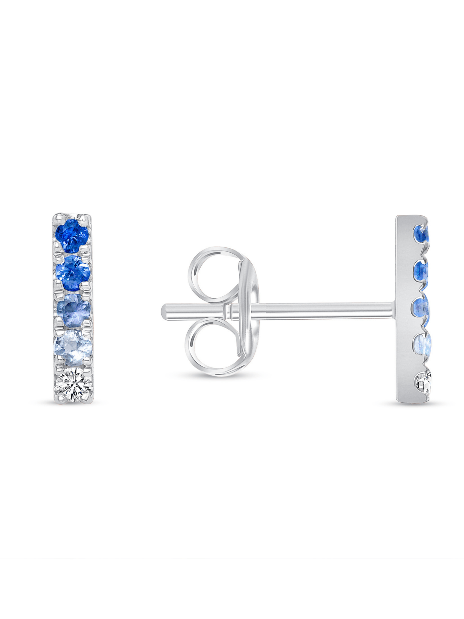 Blue Ombre Stud Earring 14K - LeMel