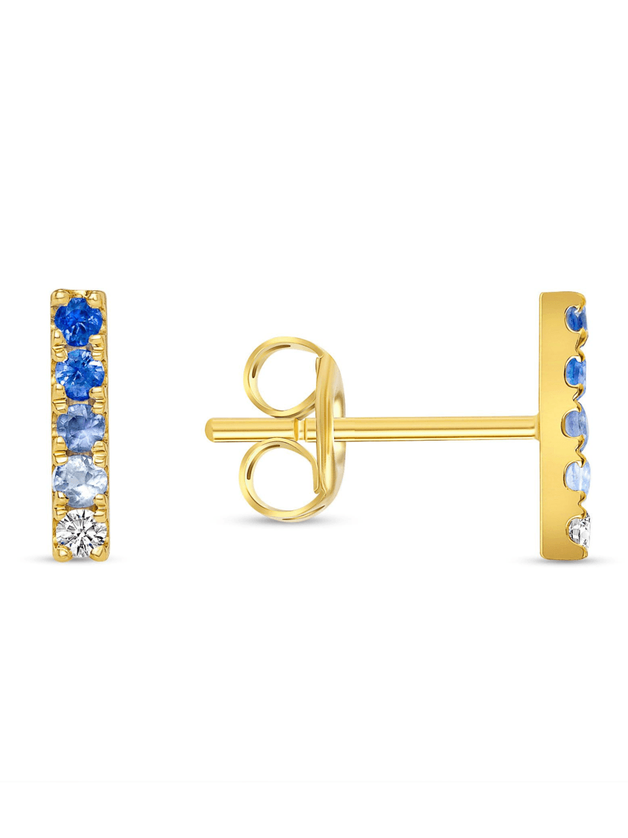 Blue Ombre Stud Earring 14K - LeMel