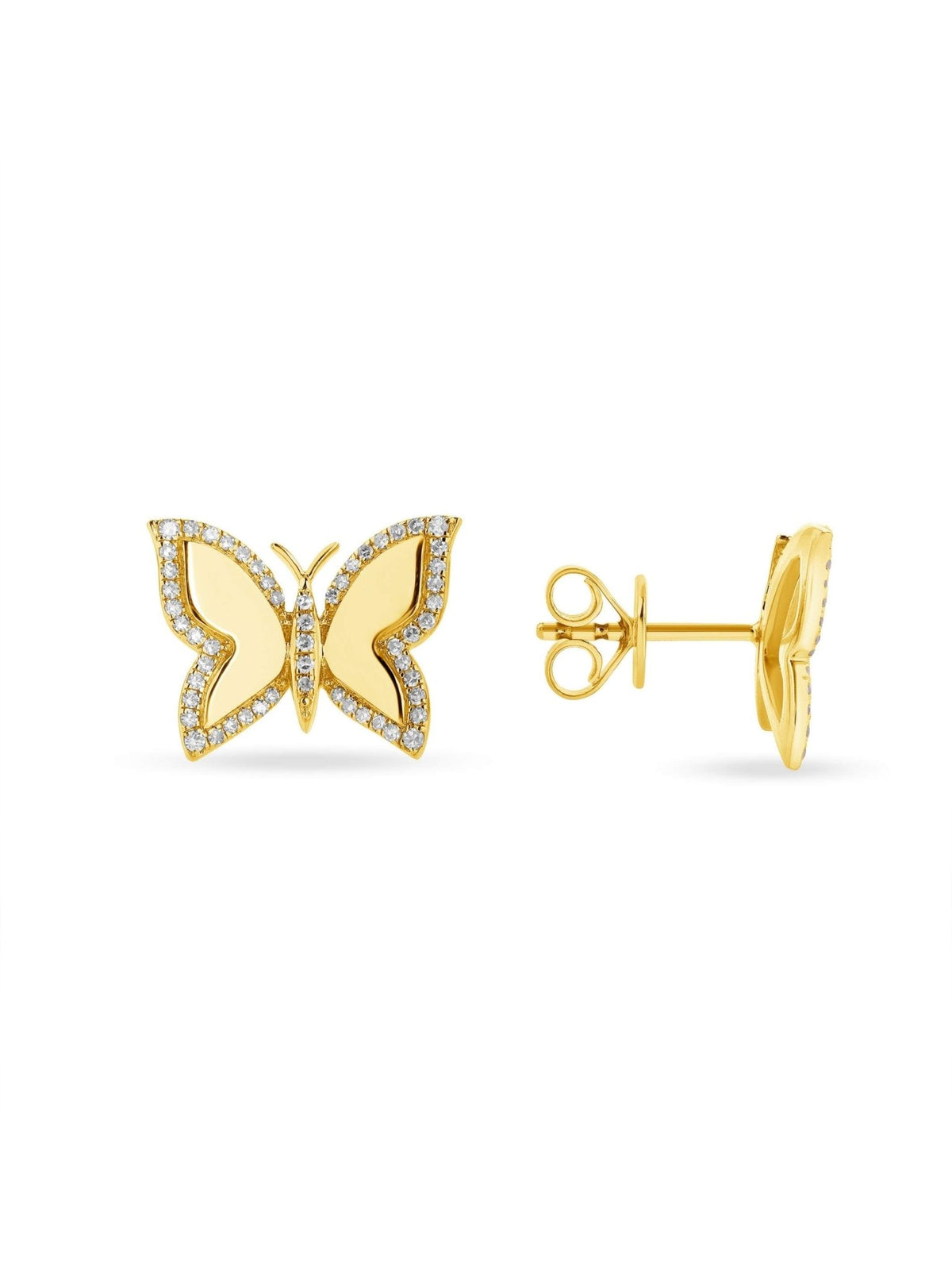 Brit Butterfly Stud Earrings 14K - LeMel