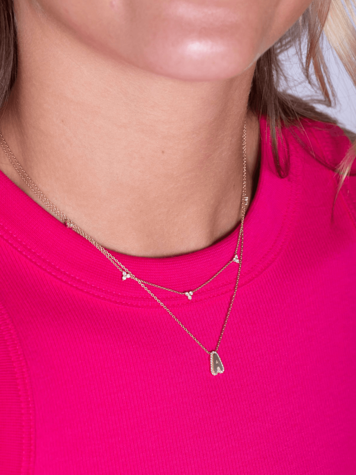 bubble letter necklace with the initial A 