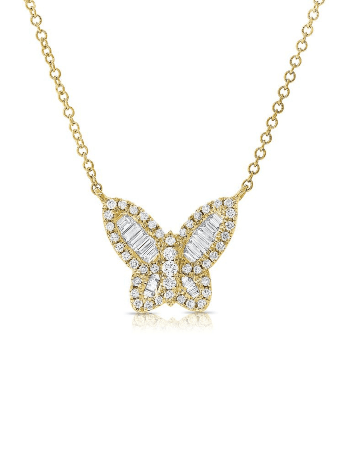 Butterfly Diamond Necklace 14K - LeMel