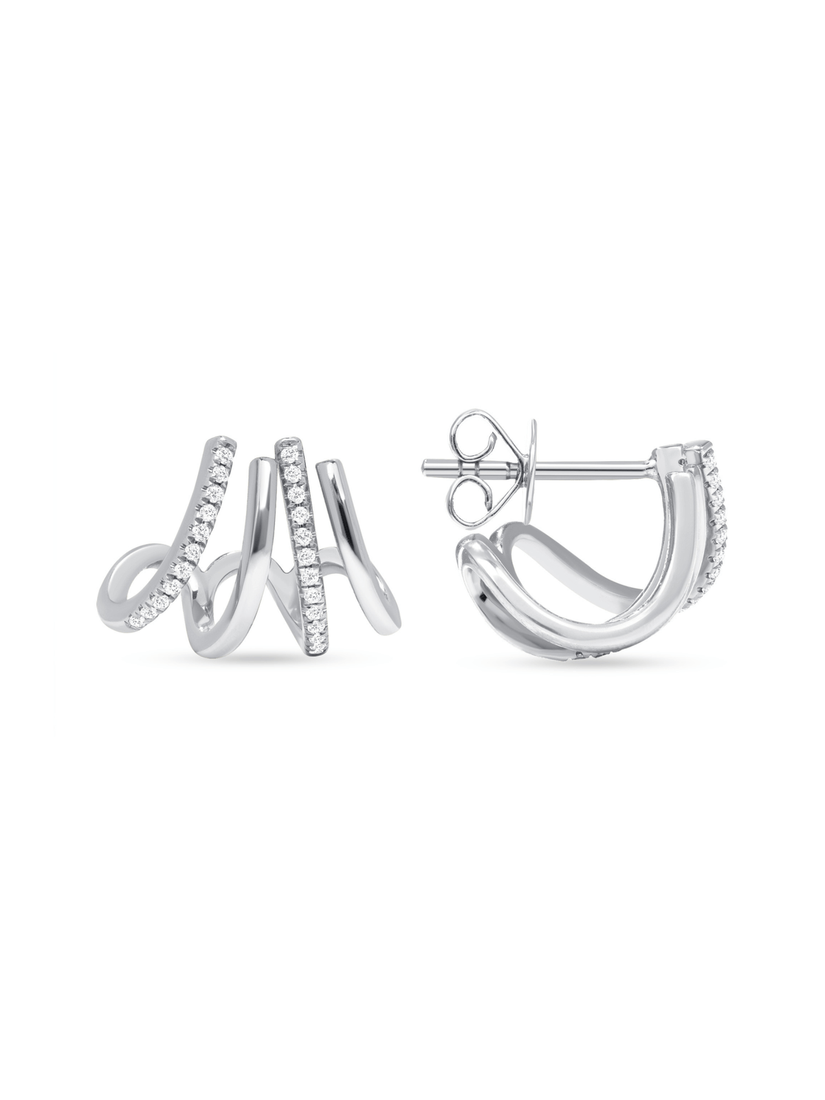 Cage Diamond Earrings 14K - LeMel