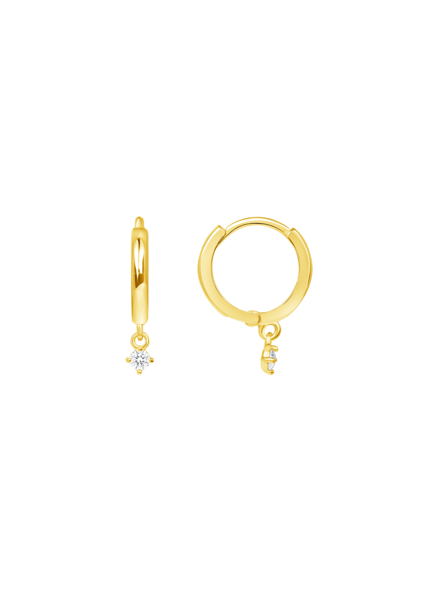 Charmed Gold Huggie Earrings 14K - LeMel