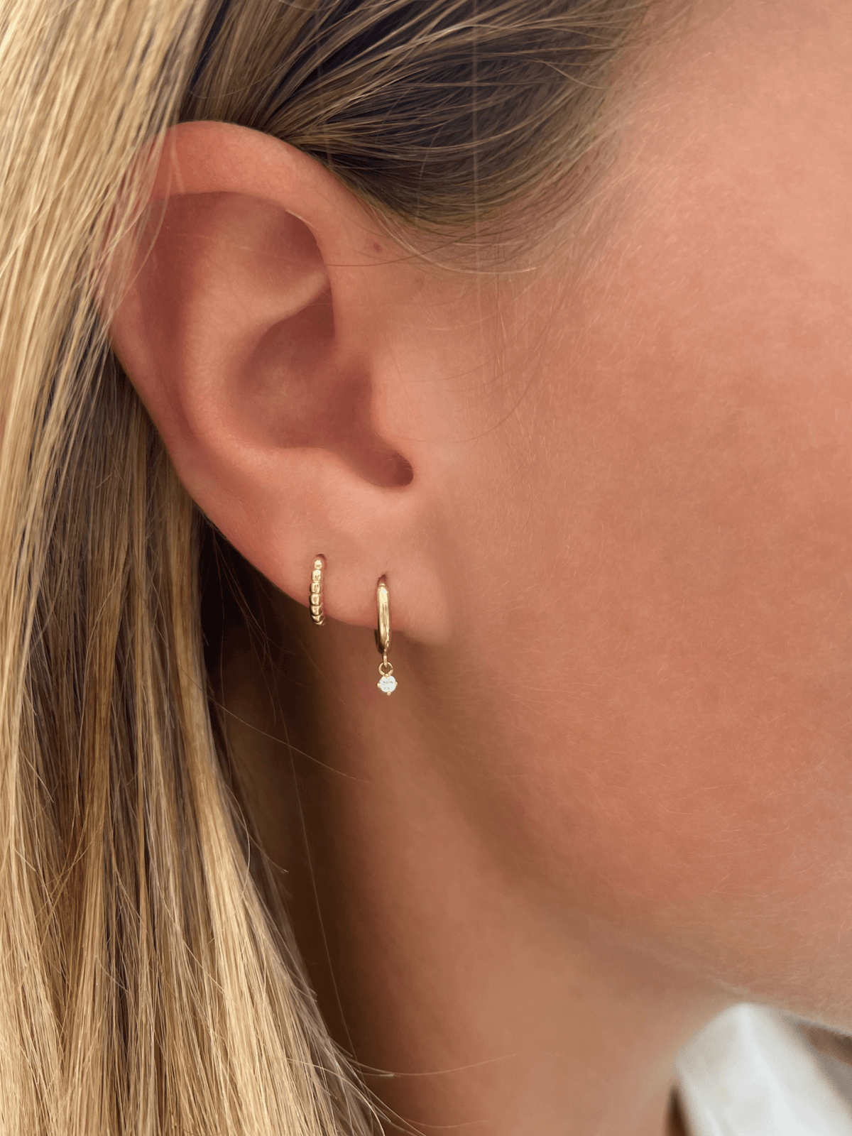 Charmed Gold Huggie Earrings 14K - LeMel