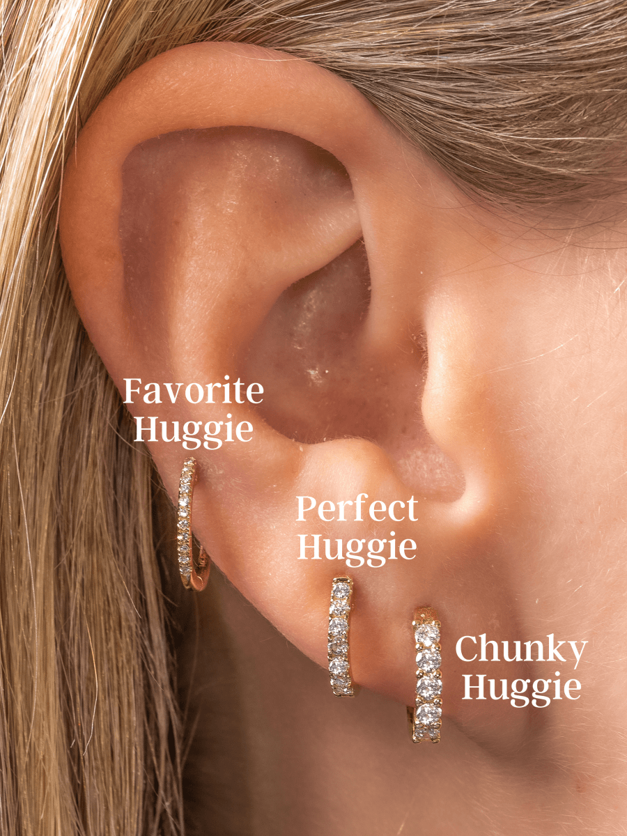 Chunky Diamond Huggie 14K – LeMel