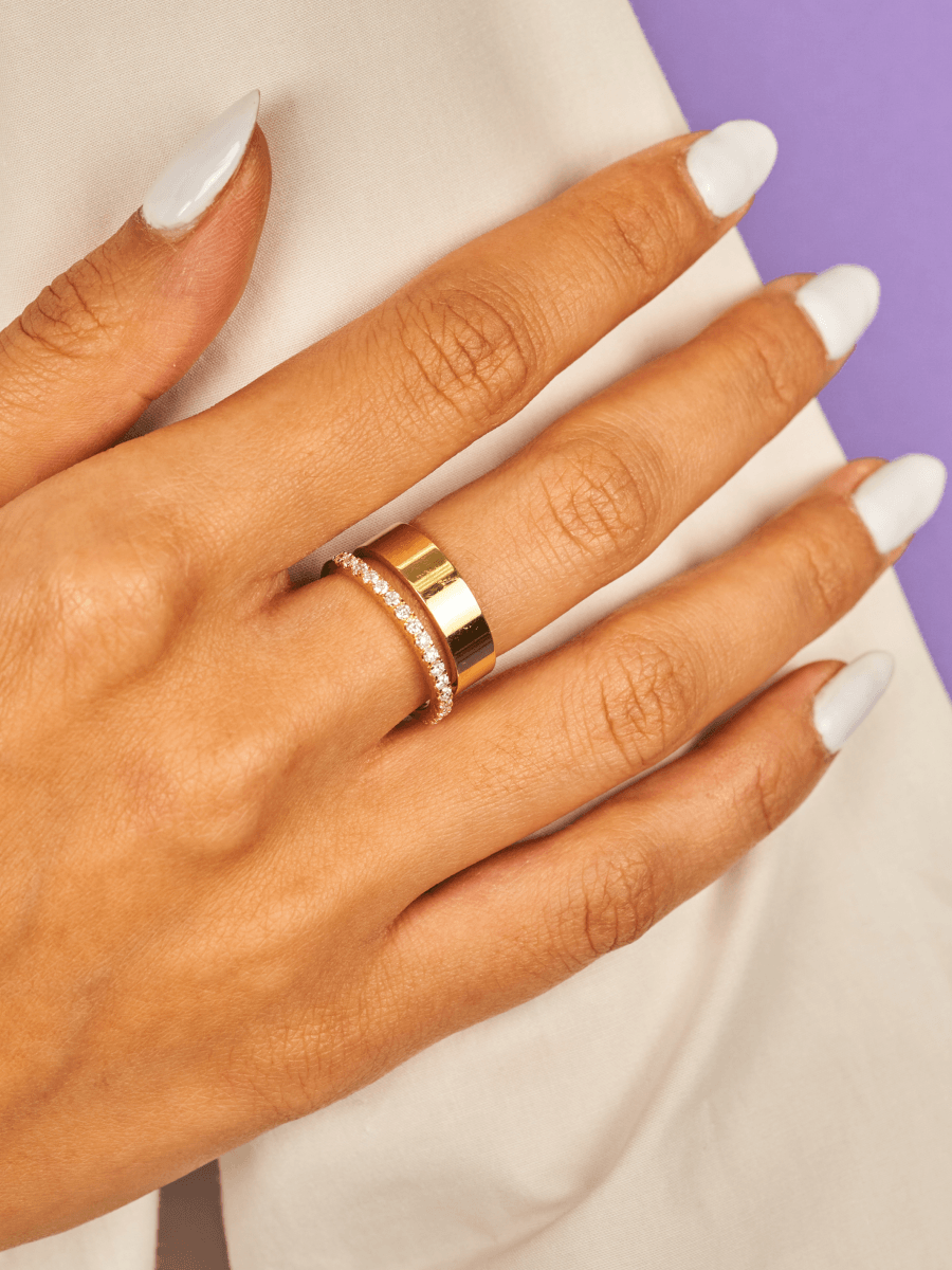 Gold Cigar Band 14K White Gold / 5.5