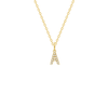 Classic Diamond Charm Initial Necklace 14K - LeMel