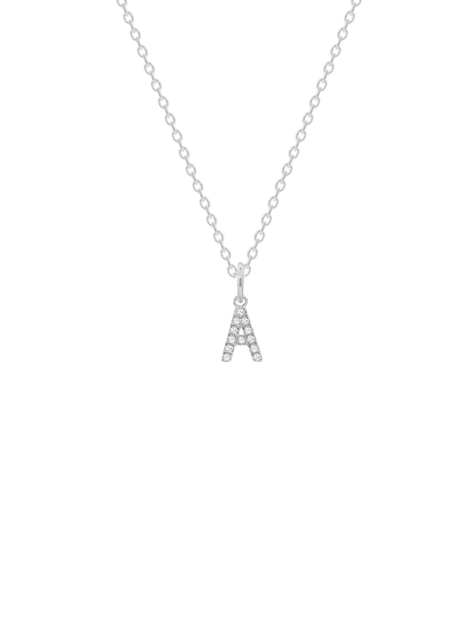 Classic Diamond Charm Initial Necklace 14K - LeMel
