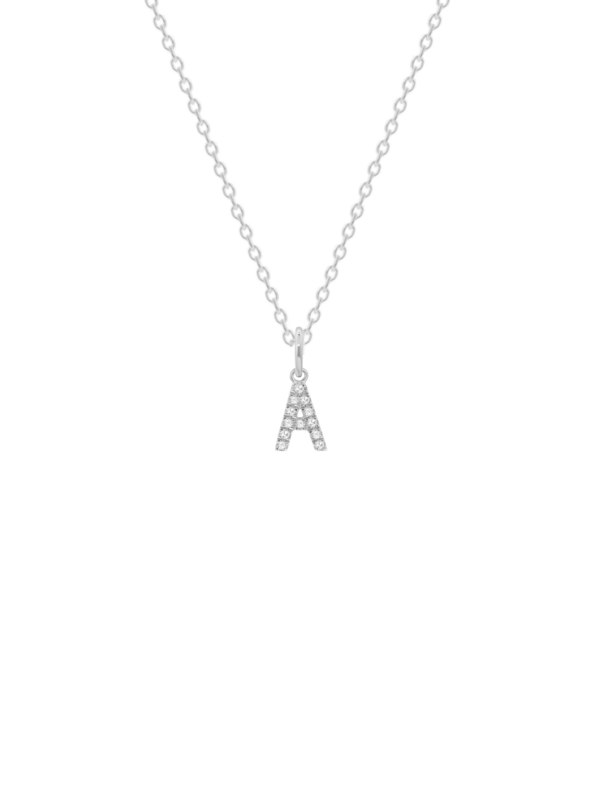 Classic Diamond Charm Initial Necklace 14K - LeMel