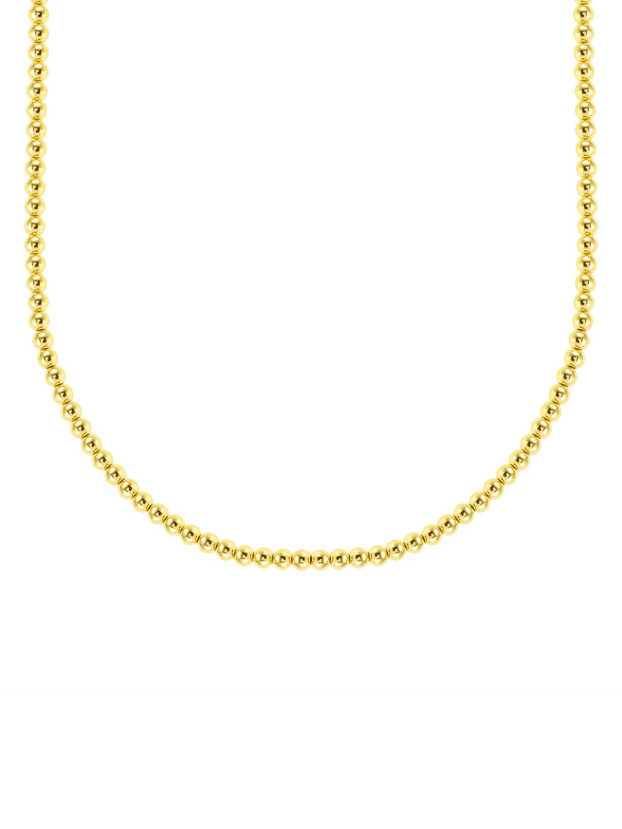 Gold beaded choker 3mm on white background