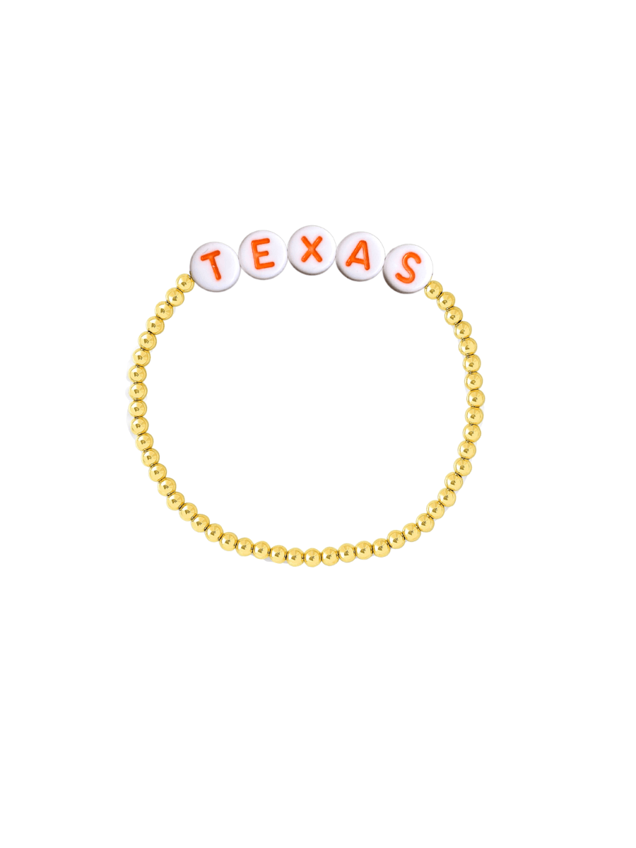 University of Texas college bracelet on white background