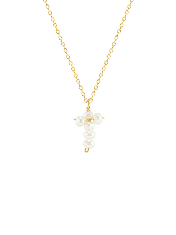 Cross Necklace - Pearl