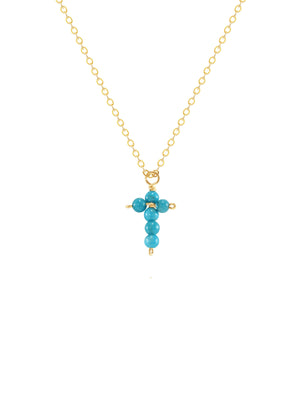 Cross Necklace - Turquoise