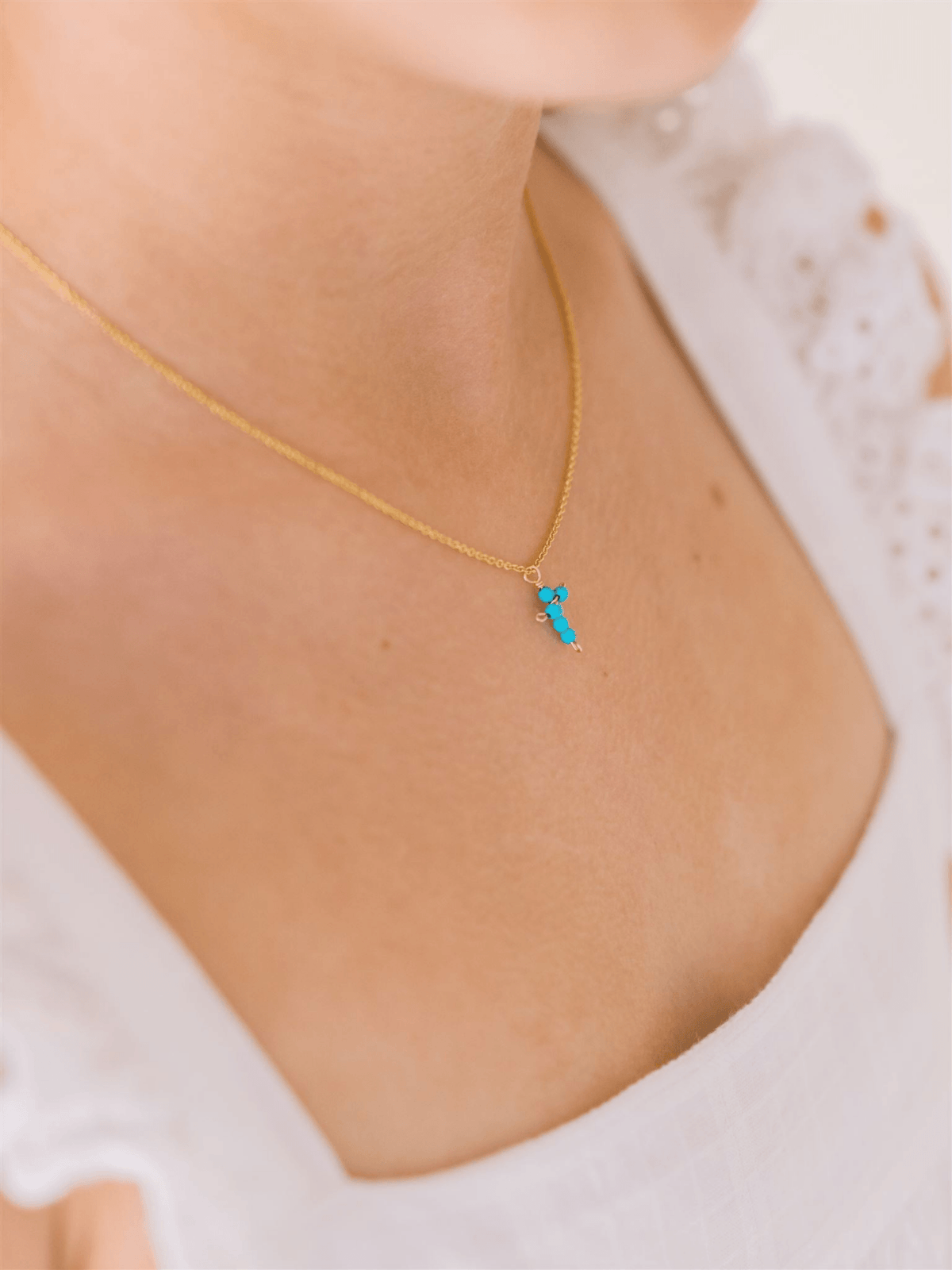 Cross Necklace in Turquoise - LeMel
