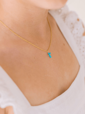 Cross Necklace - Turquoise