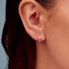 Diamond Cross Huggie Earrings 14K