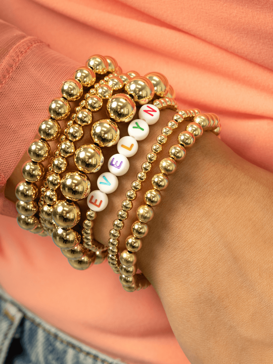 Custom name bracelets 14k gold deals