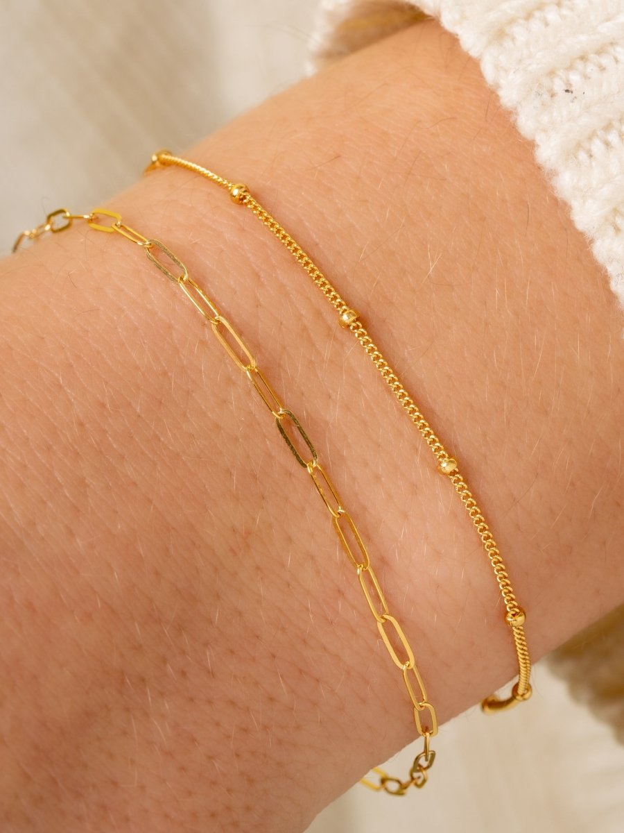 Dainty Bracelets Gift Set, Bracelet Set, Stack Bracelet, Minimalist Bracelet  Chains, 18K Gold Herringbone Bracelet, Snake Chain Bracelet, - Etsy