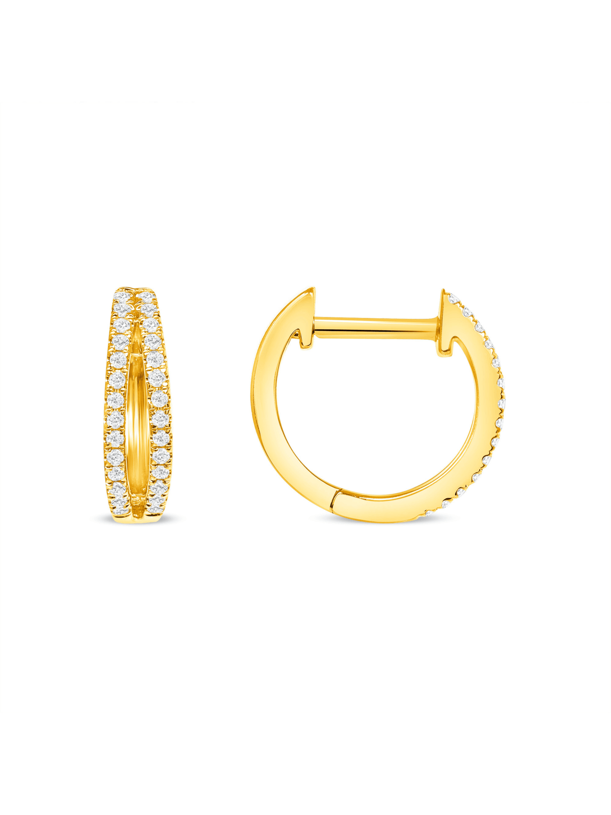 Daphne Diamond Double Huggies 14K - LeMel