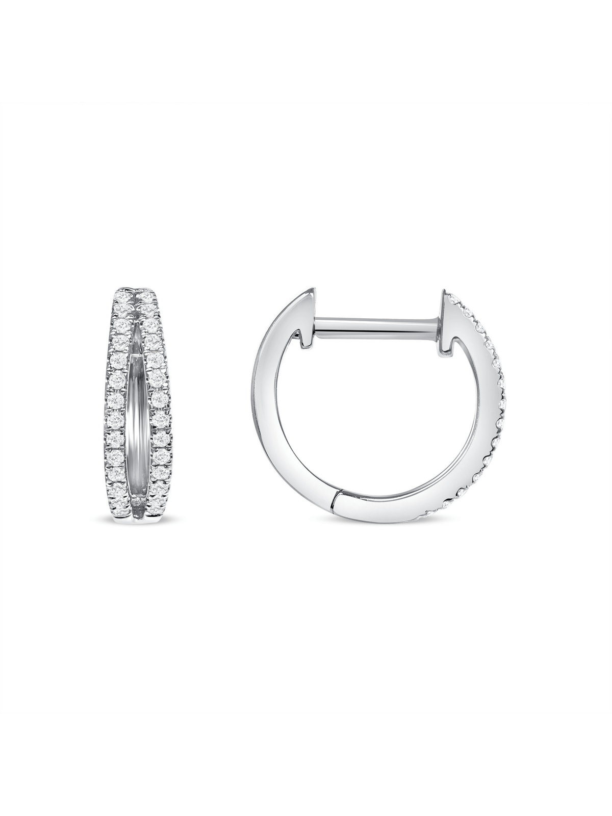 Daphne Diamond Double Huggies 14K - LeMel