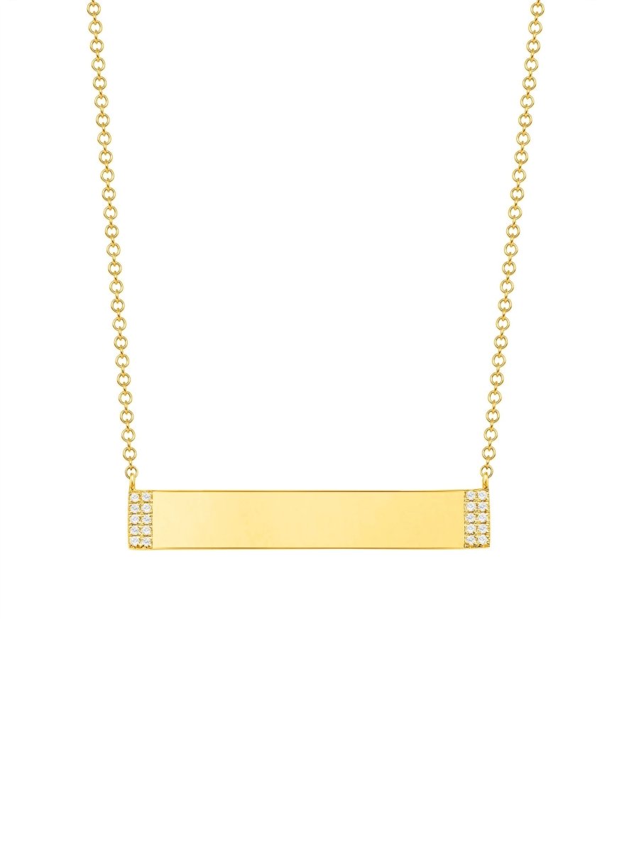 Diamond Bar Necklace 14K - LeMel