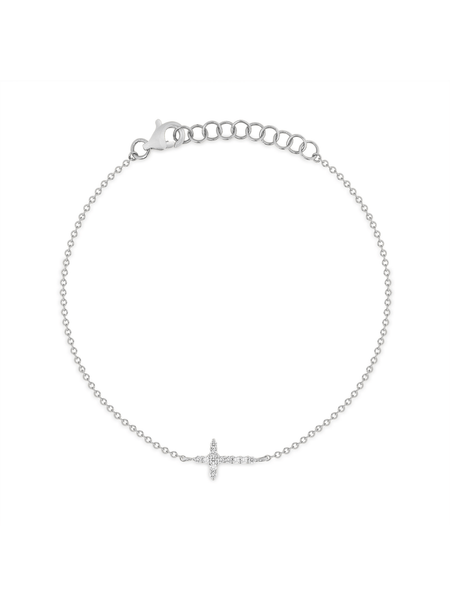 Men's Diamond Cross Bracelet 1/4 ct tw Sterling Silver 9