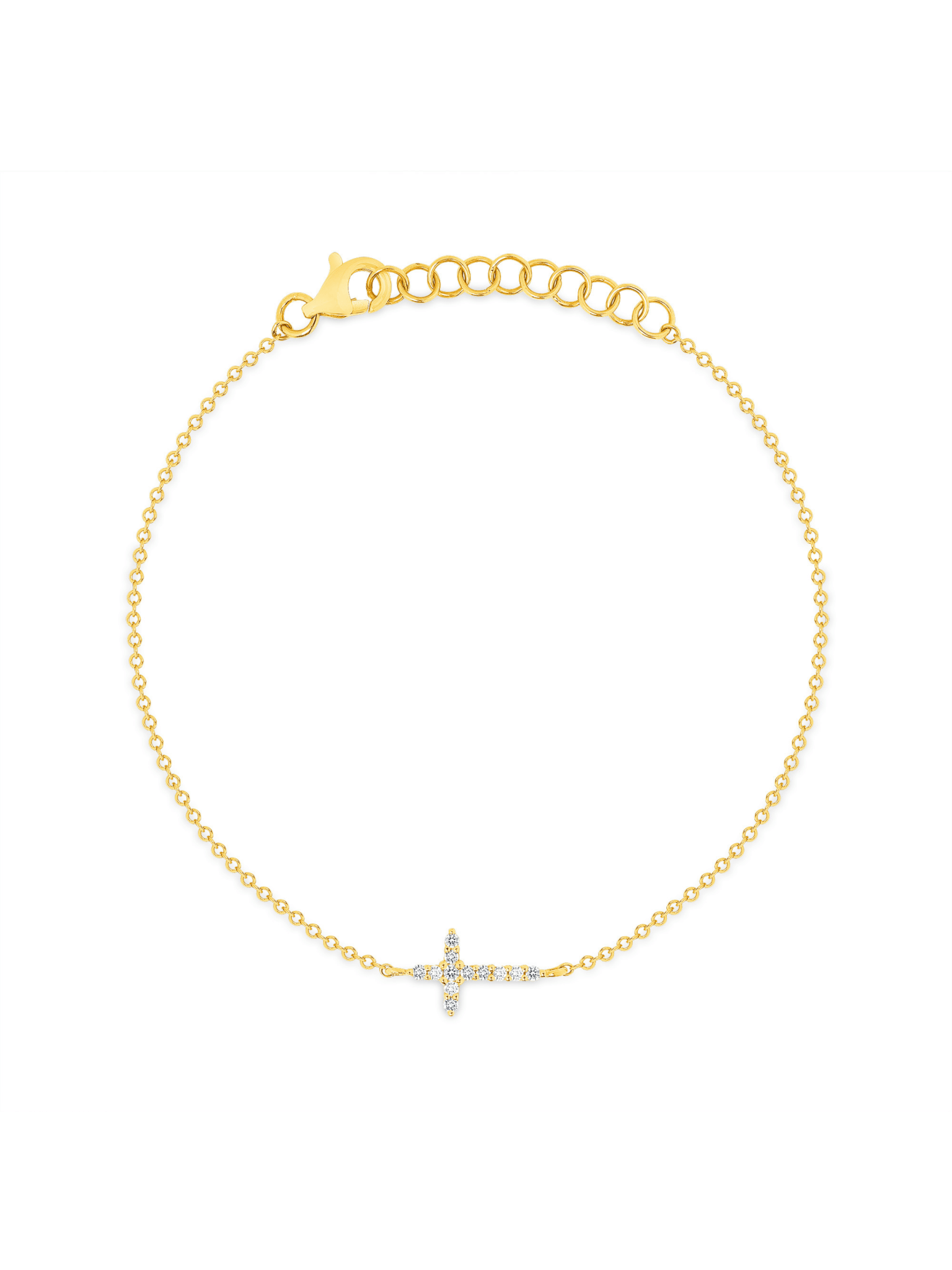 Diamond Cross Bracelet 14K - LeMel