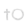 Diamond Cross Huggie Earrings 14K - LeMel