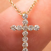 Diamond Cross Necklace - Medium 14K - LeMel