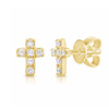Diamond Cross Stud Earring 14K - LeMel