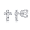 Diamond Cross Stud Earring 14K - LeMel