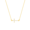 Diamond Sideways Cross Necklace 14K - LeMel