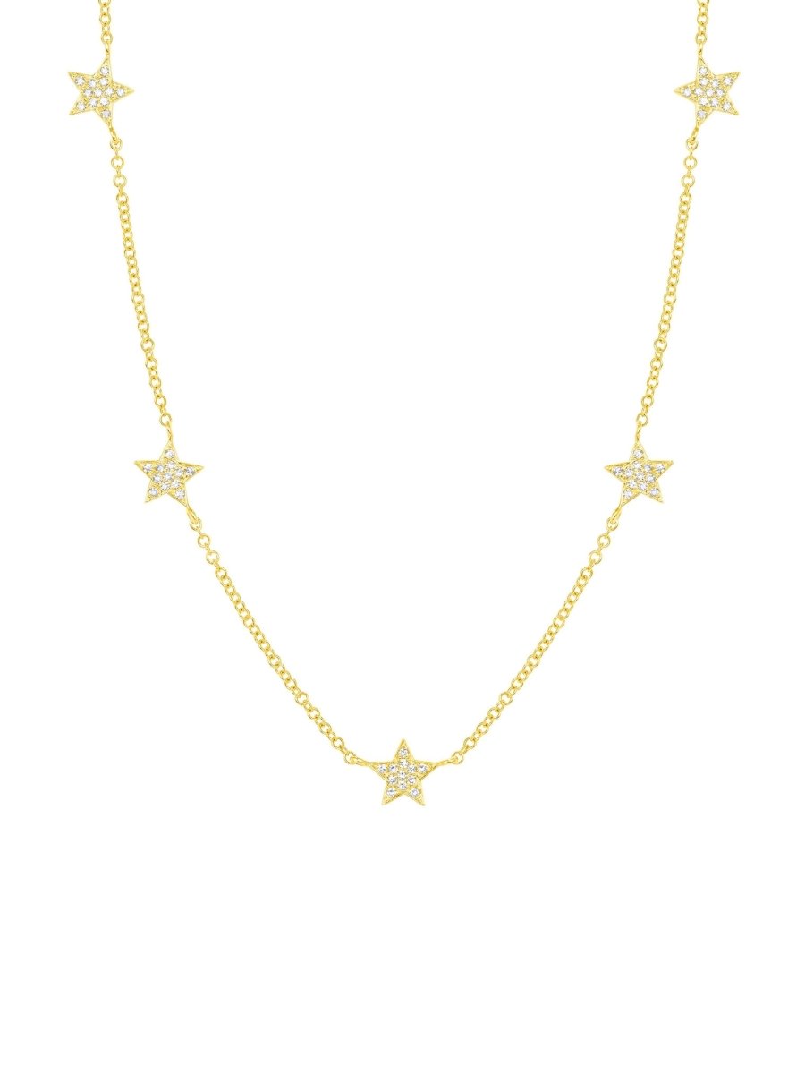 Diamond Star Layering Necklace 14K - LeMel