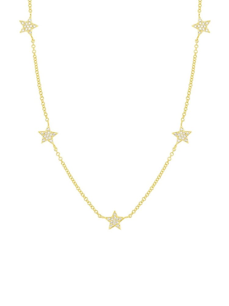 Hallie Diamond Star Necklace 14K