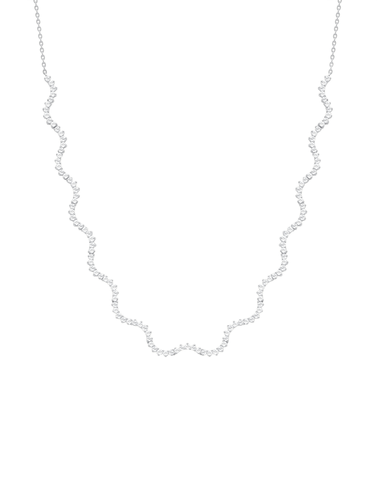 Diamond Wave Tennis Necklace 14K - LeMel