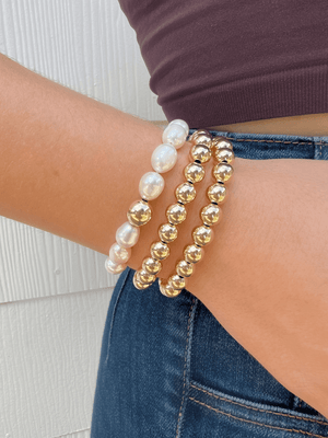 Ella Pearl Stretch Bracelet - Large